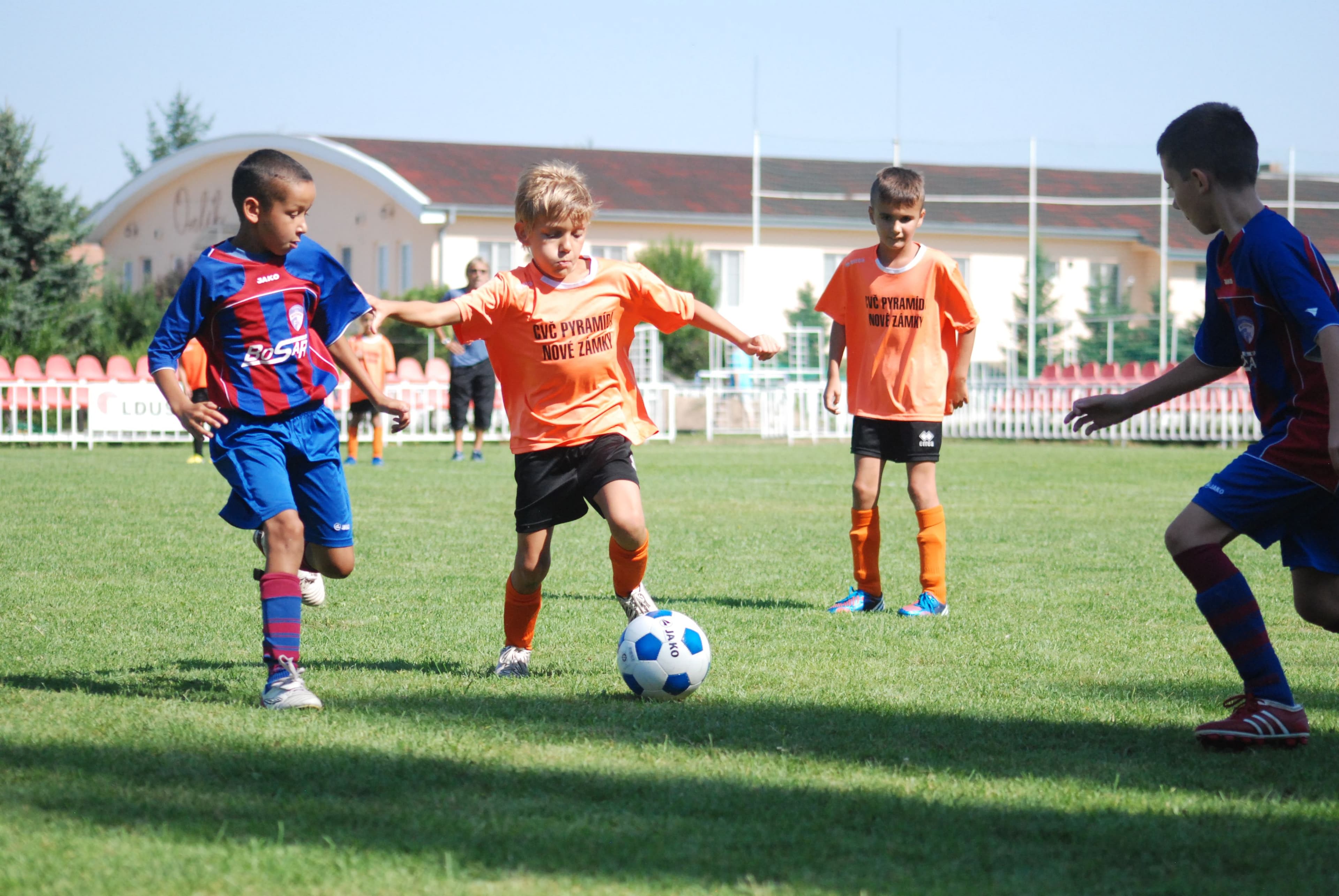 Children playing football